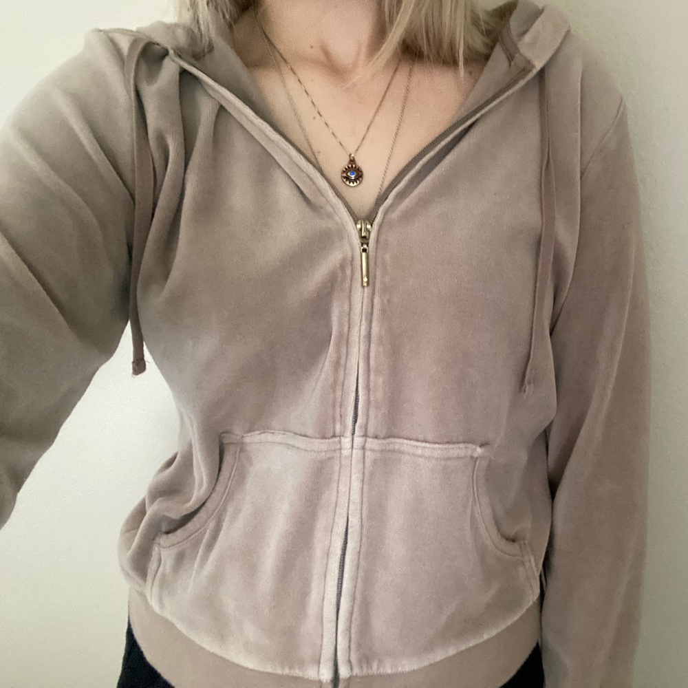 Velvet zip up hoodie